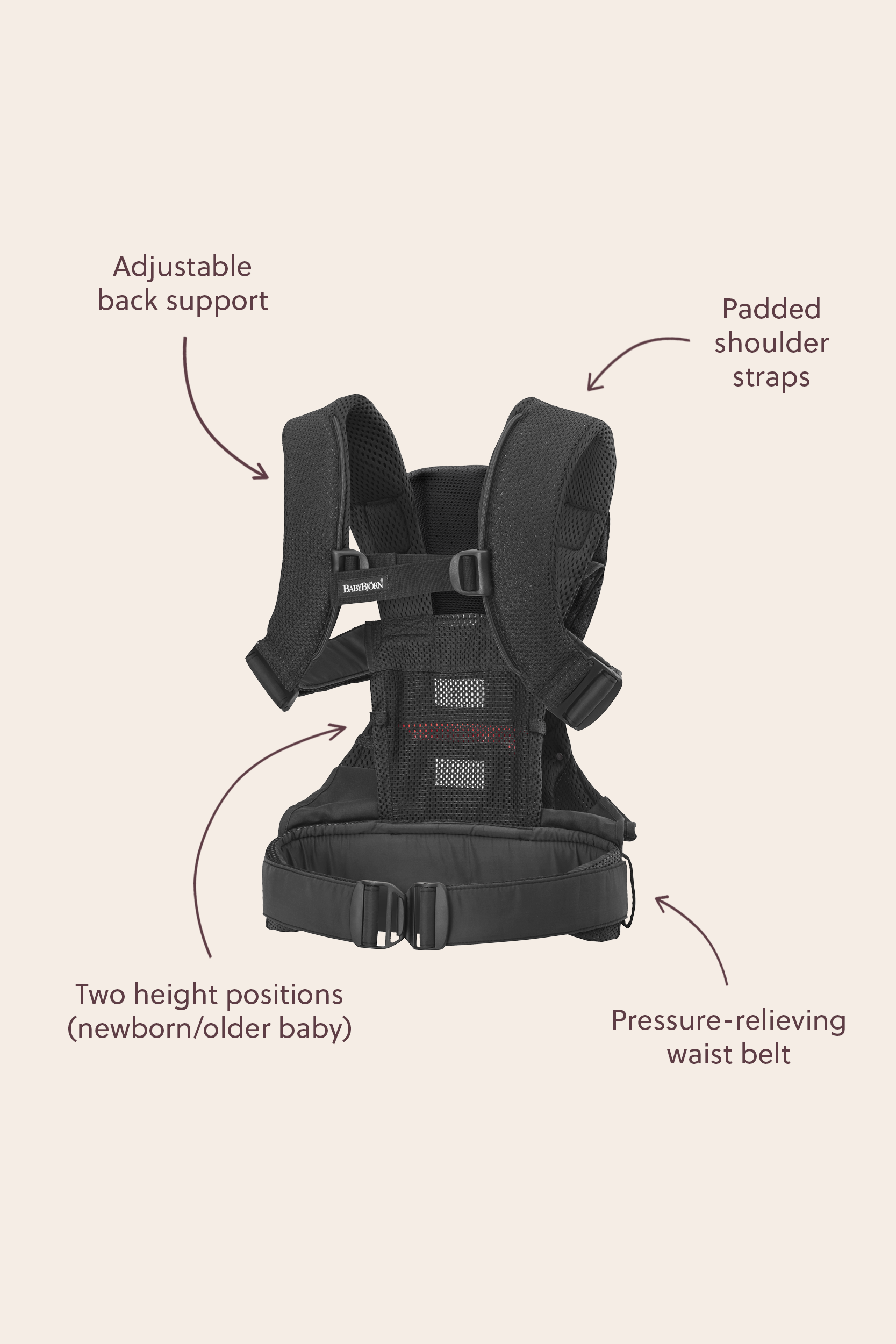 Baby Carrier One Air in Black 3D Mesh - BabyBjörn