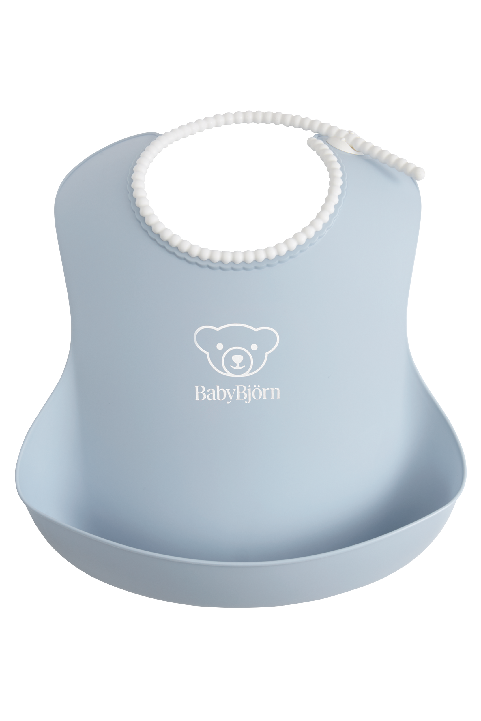 Baby Bib in powder blue with a big spill pocket - BabyBjörn