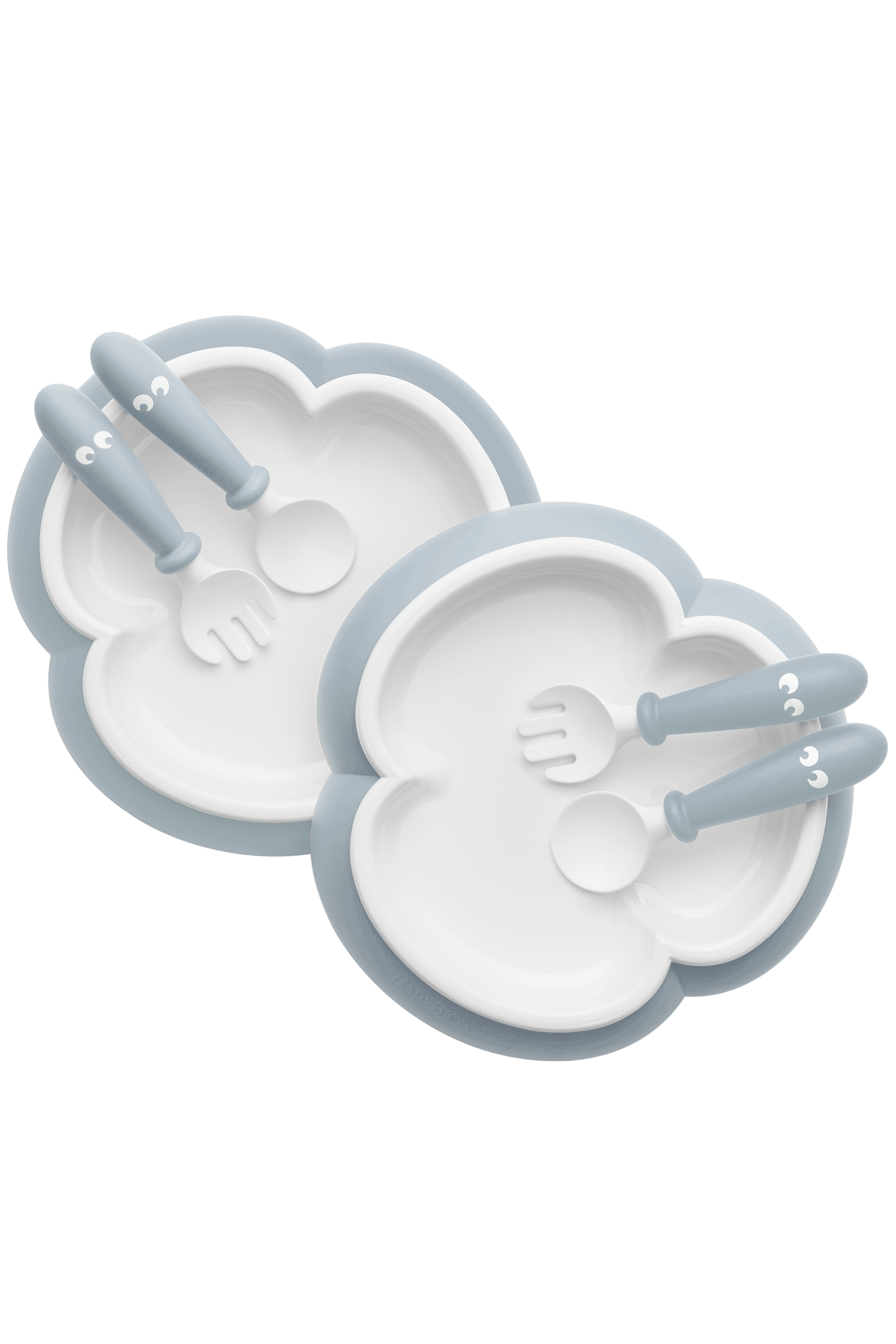 Baby Plate Spoon and Fork 2 set Powder Blue BabyBjörn