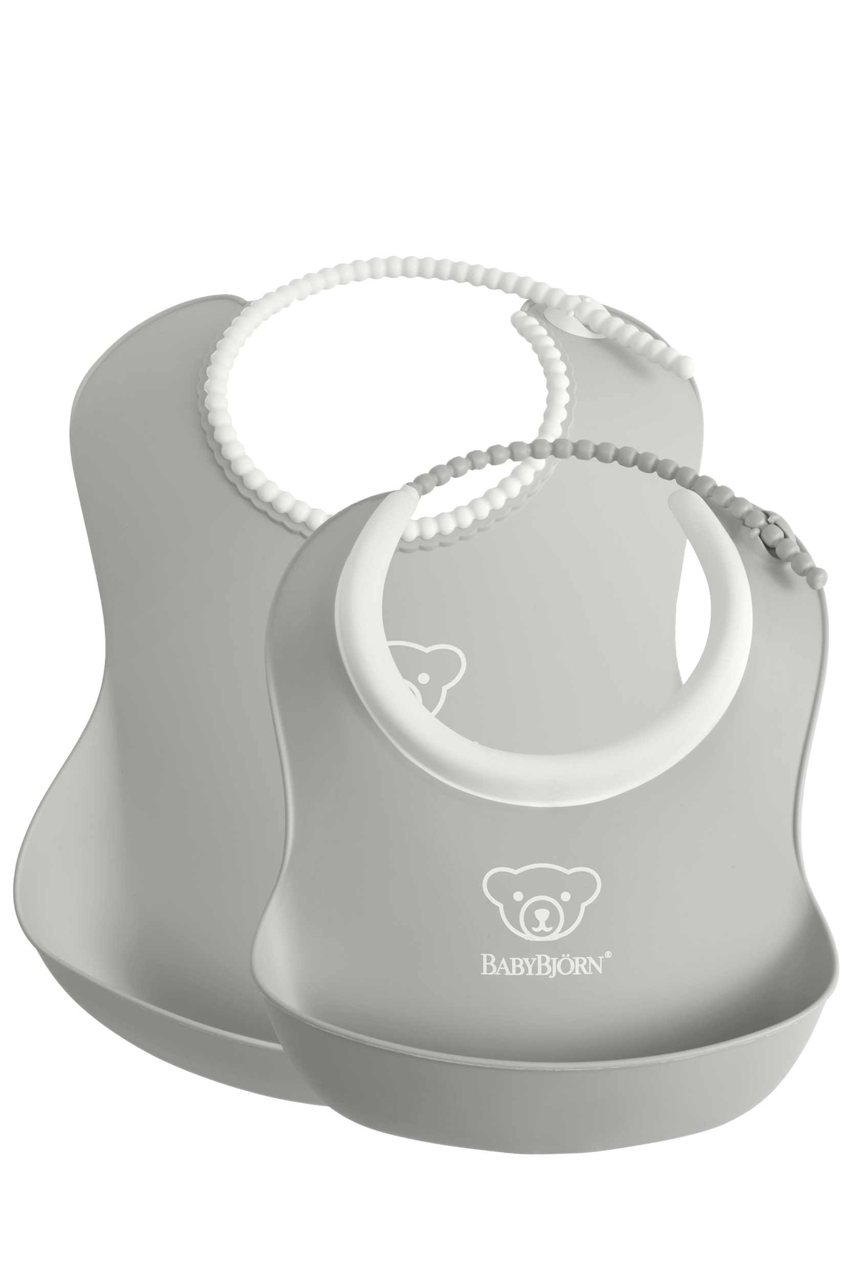 Feeding Bib Set, 2-pack, Grey