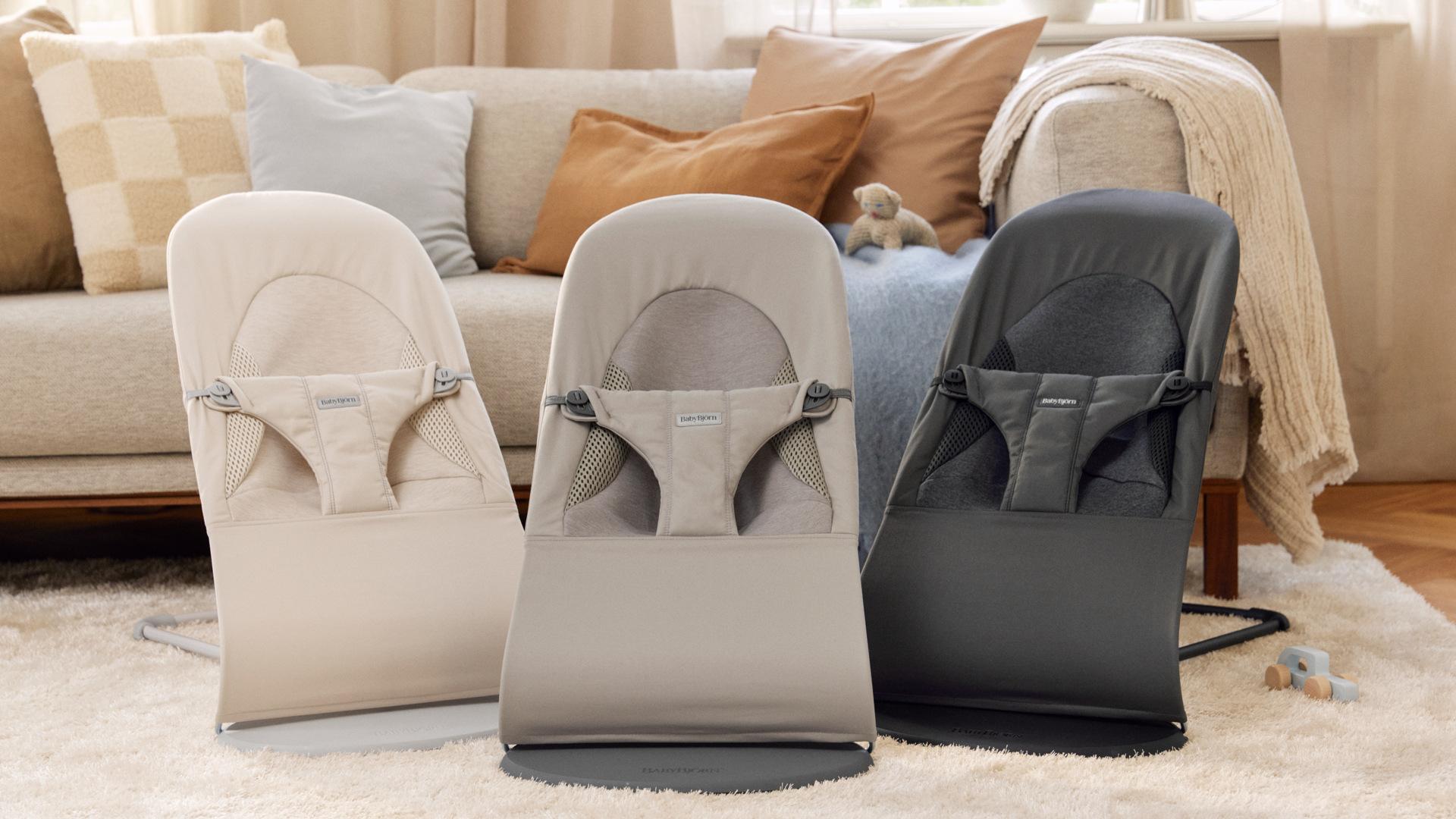 Bouncer Balance Soft in Tri-Fabric Woven Melange, from Light beige to Sand grey to Dark Grey