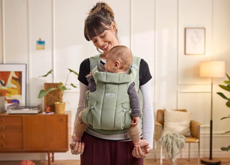 Baby Carrier Hold in light green soft brushed woven - BabyBjörn